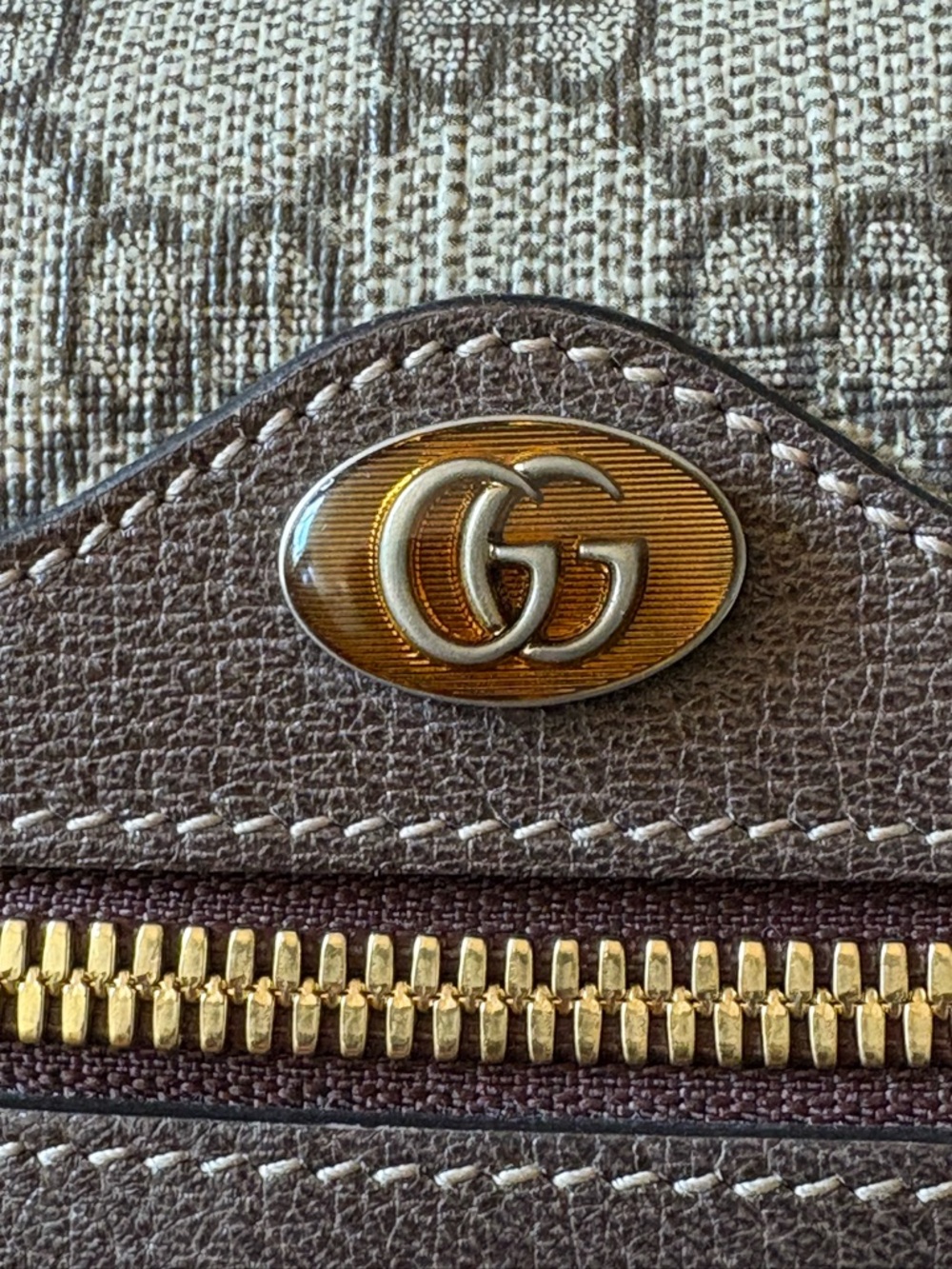 Gucci GG Supreme Canvas Ophidia Small belt Bag - Brown/Tan/Green-Red Stripe - Picture 8 of 15